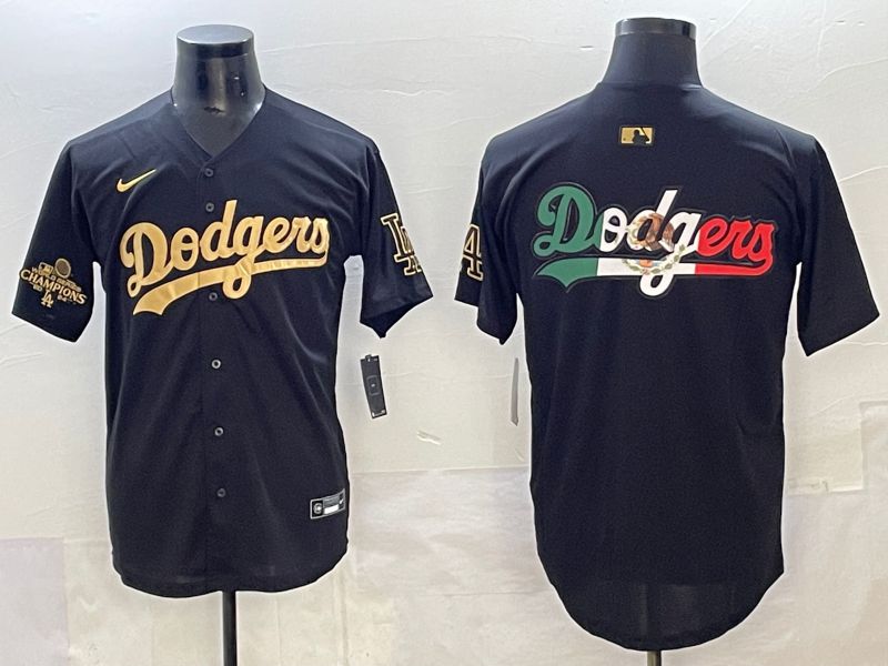 Men Los Angeles Dodgers Blank Black Gold Nike MLB Jersey style 0010->los angeles dodgers->MLB Jersey